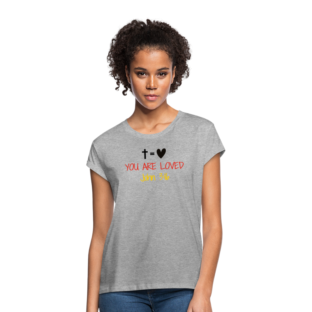 You are loved Women’s Oversize T-Shirt - heather grey