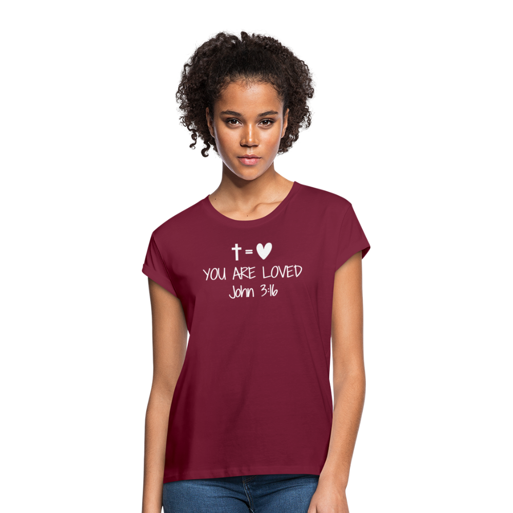 You are loved Women’s Oversize T-Shirt - bordeaux